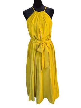 Banana Republic Outlet Summer Dress Mustard Yellow Size Large Long